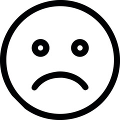 Fototapeta premium Sad face emoji- vector icon.