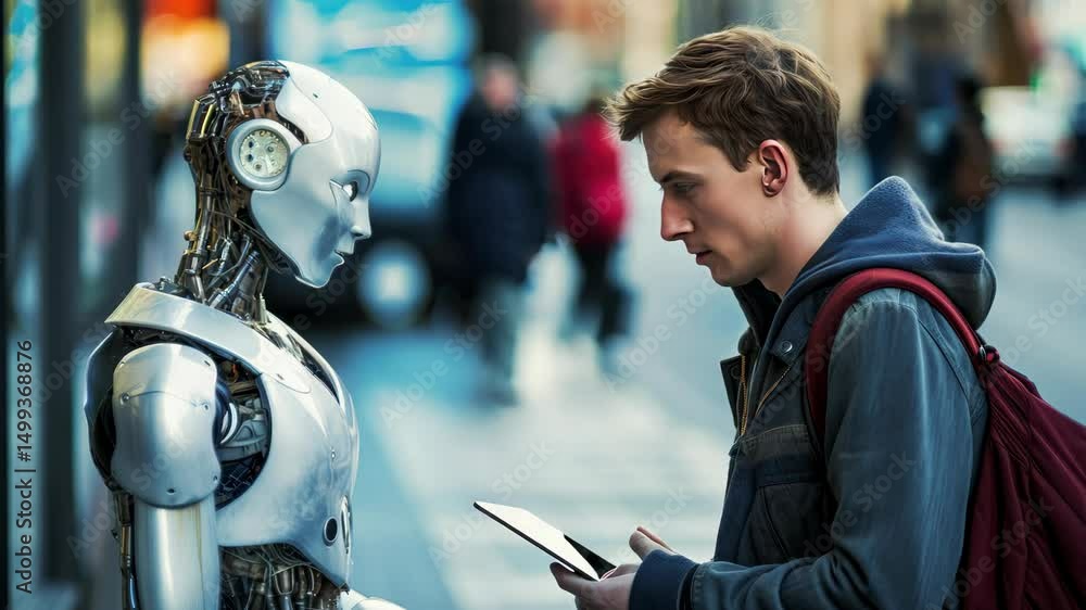 Poster ai artificial intelligence brain and circuit digital hologram and internet of things on modern city 