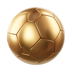 Golden Soccer Ball on Transparent Background 3D Render Sport Award Trophy
