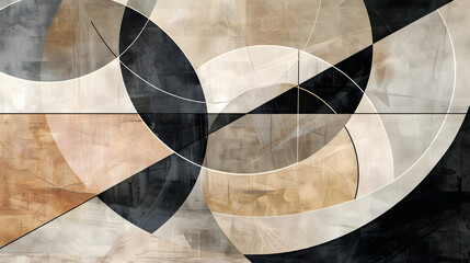 minimalist geometric abstract art overlapping Watercolor