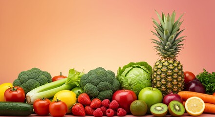 Various Fresh Fruits and Vegetables