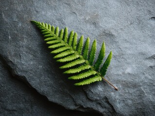 Single Fern Leaf on Stone