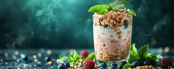 Berry Yogurt Granola Parfait,  Breakfast