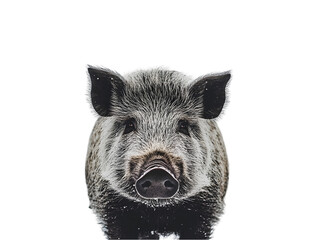 Close-up of a wild boar's face