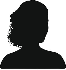 Silhouette of a Woman with Curly Hair
