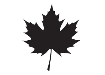 maple leaf logo silhouette vector design, maple leaf black silhouette logo icon, black maple leaves vector illustration, maple leaf canadian icon logo isolated on white background