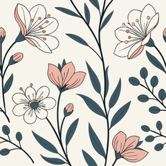 floral  paterns with different types of flowers
