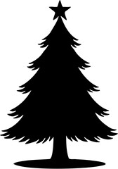 Obraz premium vector illustration silhouette of a christmas tree