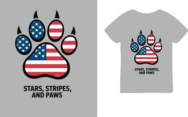 usa flag paw vector design