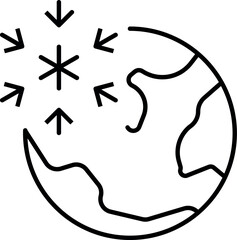 Global Cooling Minimalistic Linear Pictogram for Web and Graphic Design, Apps, Banners, Social Network and Cards