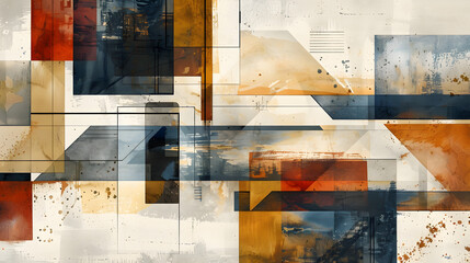 modern geometric abstract watercolor