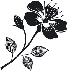 black and white flower vector icon design
