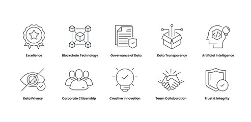 Innovation, Collaboration, and Trust. Visuals Highlighting Creative Strategy, Team Synergy, and Ethical Business Culture