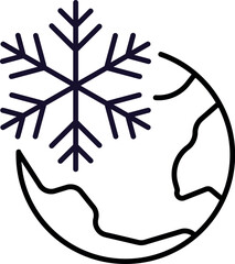 Global Cooling Minimalistic Thin Icon for Web and Graphic Design, Apps, Banners, Social Network and Cards