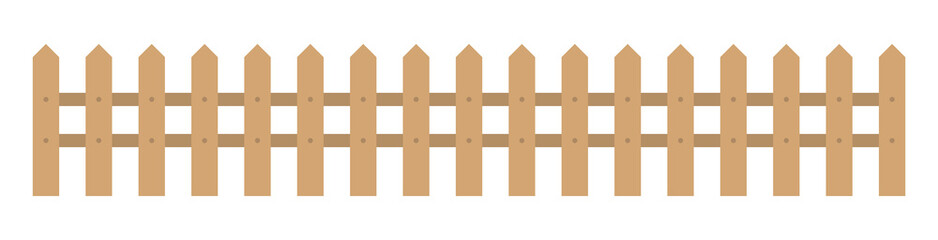 Wooden fence isolated on white background