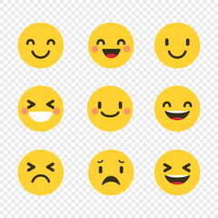 Feedback emoji icons vector. Collection of emoji reactions for social media