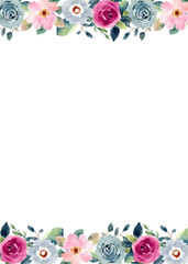 Watercolor flowers background vector for design.