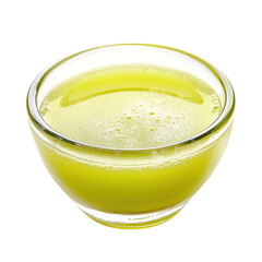 glass bowl of lime juice on isolated transparent background