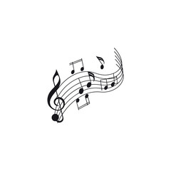 Black silhouette music notes vector illustration
