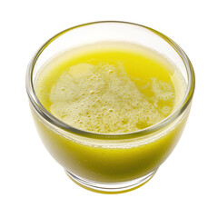 glass bowl of lime juice on isolated transparent background