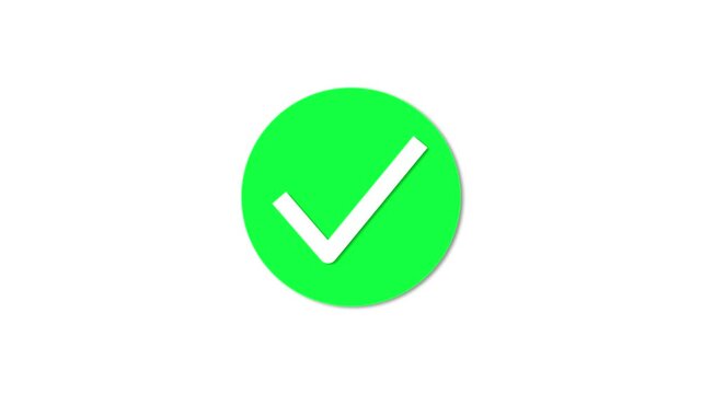 Minimal green right tik mark icon animation
