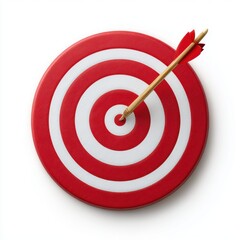 Red and white target with arrow in bullseye