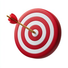 Red and white target with arrow in bullseye
