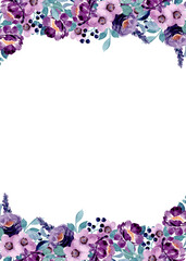 Watercolor flowers background vector for design.