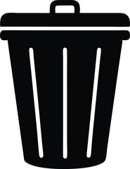Trash bin logo silhouette vector illustration