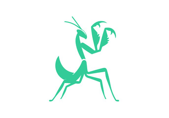 Mantis Flat Illustration Vector Isolated by AZ for Books, Arts, Design and Decoration Graphic Asset
