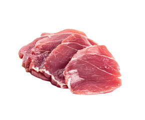 Fresh premium pork meat for culinary recipes and grilling dishes on a transparent background, cut out