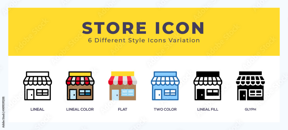 Poster store vector icons designed. icon symbol set.