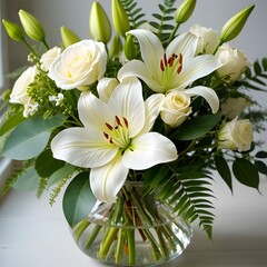 Obraz premium Beautiful blooming white lily of the valley bouquet with delicate petals in spring nature