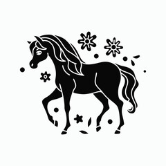 Stylish Horse Silhouette Vector Illustration for Design Projects