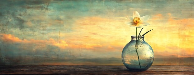 Daffodil sunset vase still life