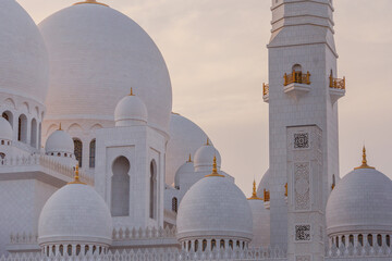 Abu Dhabi, April 27, 2025: Sheikh Zayed Mosque view during sunset