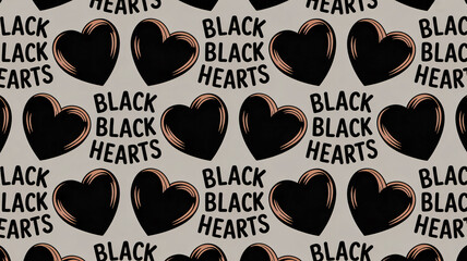 Repeated Black heart illustration