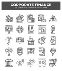 icons set. Corporate Finance for web. app. vector illustration.