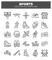 Collection of 25 Sports Icons. Ultimate Guide to Summer and Winter Sports