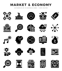 icons set. Market & Economy for web. app. vector illustration.