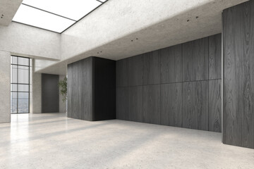 Modern style empty conceptual reception interior room 3d illustration