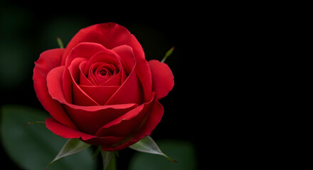 Red rose, Rose, Single rose, Single Red Rose on Black Background