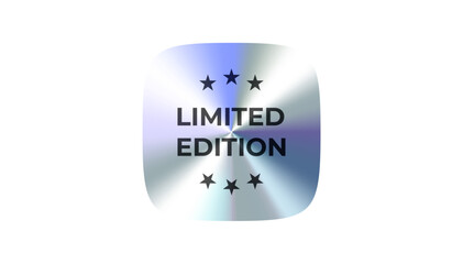 Limited edition exclusive premium label badge with chrome silver finish. Perfect for luxury products, VIP offers, rare collections, marketing and retail. Vector illustration.