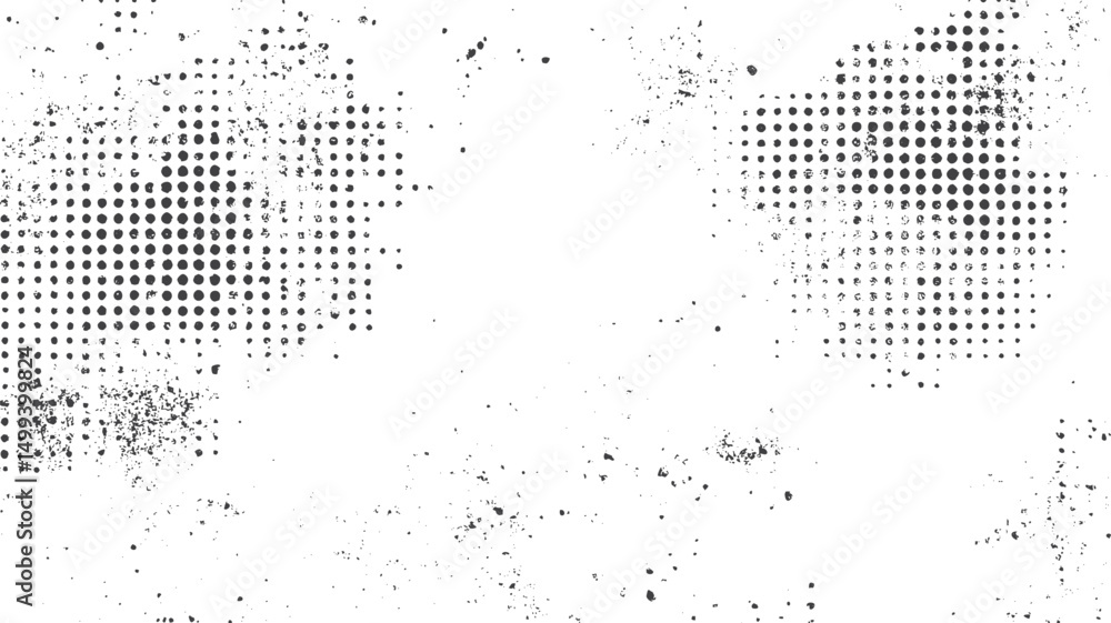 Poster halftone distressed overlay with rough textures. abstract dotted pattern with grain effects. black a