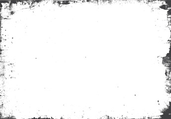 Dirty vector border texture for grunge themes. Damaged frame design with old paper feel. Abstract overlay for vintage textured graphics.