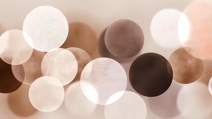 Abstract Light Bokeh Background in Soft Earth Tones and Circles