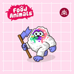 bigfoot yeti shaved ice cartoon mascot logo character