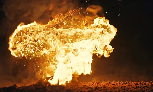Slow Motion Gas Explosion with Shockwave