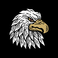 eagle head vintage illustration