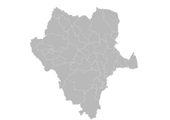 Durango, Mexico – administrative vector map with municipality boundaries (Web Mercator projection, PPT-compatible & fully editable)